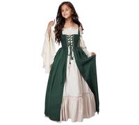 semen Girls Renaissance Medieval Vintage Maxi Dresses Halloween Ball Gown Victorian Gothic Dress Up Costumes Party Long Dress Green
