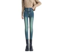 semen Womens Fleece Lined High Waisted Jeans Winter Warm Thick Skinny Denim Pants Slim Stretch Butt Lifting Jeggings
