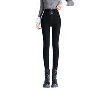 semen Womens Fleece Lined High Waisted Jeans Winter Warm Thick Skinny Denim Pants Slim Stretch Butt Lifting Jeggings