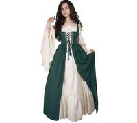 semen Womens Renaissance Medieval Vintage Maxi Dresses Halloween Ball Gown Victorian Gothic Dress Up Costumes Party Long Dress Green