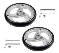 Semetall 2 x 8 Inch Rollator Wheels, Non-Slip Rubber for Walkers, Wheelchairs and Strollers