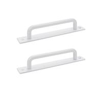 Semetall 2Pcs Barn Door Handles,6.3" Hole Center Aluminum Door Handle Pull for Cupboard Cabinet Wardrobe Drawer,White