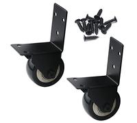 Semetall 2pcs Swivel Caster Wheels with L Shape Plate,2 Inch Silent Caster Wheels Replacement, Black