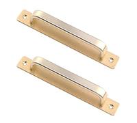 Semetall 7.09" Heavy Duty Antique Barn Door Handles Pull and Flush Hardware for Gate,Garage,Shed,2 Pack,6.3" Hole Center,Gold