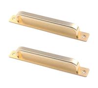 Semetall 8.35" Heavy Duty Antique Rustic Barn Door Handles Pull and Flush Hardware for Gate,Garage,Shed,2 Pack,7.56" Hole Center,Gold