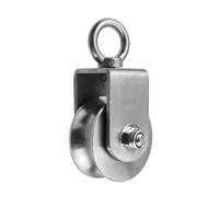 Semetall Cable Pulley Wheel-68mm Swivel Single Pulley Block-304 Stainless Steel- 360 Degree Rotation U Type Swivel Pulley-Loading 2000lb