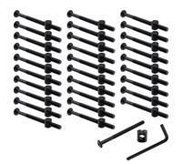 Semetall Furniture Bolts and Barrel Nuts - 30 Sets M6 x 80mm Black Flat Head Socket Head Screws with Allen Wrench - Perfect for Furniture Assembly