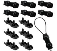Semetall Wire Rope Clips 6Pcs, M8 Stainless Steel Double Bolt Cable Clamps for 5/16" Wire Rope, Duplex 2-Post Design,Black