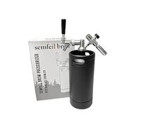 Semfeil Brew 304 Stainless Steel 128oz Growler Tap System Pressurized Beer Keg Growler, Homebrew Mini Keg Growler Carbonation for Craft Beer With CO2 Regulator Faucet, Leak-Proof Ring For Draft