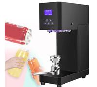 Semi-Automatic Can Sealer Machine 370W Commercial Sealer LED Display Vacuum Packaging Function+Glass/Plastic Applicable+Suitable for Home & Cafes Black