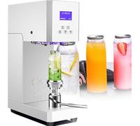 Semi-Automatic Can Sealing Machine for Aluminum and Plastic Cans, Adjustable Height, Electric Operation