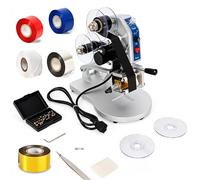 Semi-Automatic Date Code Printer with 5 Ribbon Rolls, Word Box & Silicone Pad for Plastic Film, Flexible Packaging & Labels