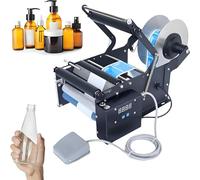 Semi Automatic Electric Bottle Labeling Machine for Round Glass and Plastic Containers, High Speed Application up to 40pcs/min