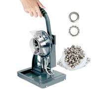 Semi-Automatic Grommet Machine, Heavy Duty Hand Press with 1000 Metal Eyelets, Labor-Saving Handle and Easy Rolling for Banners, Awnings, and Posters