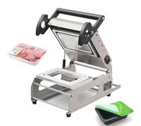 Semi-Automatic Heat Sealing Machine, Commercial Food Tray Sealing Machine with Effortless Handle, 0-200℃ Temperature Adjustment & 7~8 Times/minute Packaging Speed for Takeaway & Lunch Containers