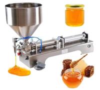 Semi-Automatic Horizontal Pneumatic Cream Filling Machine 10-5000 ml, Stainless Steel Industrial Visco Liquid Filler Quantitative Filling Machine