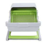 Semi Automatic Litter Box, Self Cleaning Litter Box Kitty Litter Box PP Plastic Easy Assembly Tipping Bucket Style Large Kitty Litter Pan Semi Enclosed Litter Box for Cat