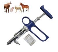 Semi Automatic Livestock Syringe - Veterinarian Vaccine Medicine Dispenser, Adjustable and Reusable Animal Injector for Livestock including Goose, Pig, Bull, and Sheep