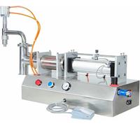 Semi-Automatic Pneumatic Filling Machine, Horizontal Stainless Steel Single Nozzle Bottle Filler for Paste and Liquid, 50-500ml