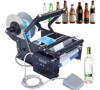 Semi-Automatic Round Bottle Labeling Machine, 20-40 PCS/min, for Bottles/Cans/Wine, Efficient Label Applicator