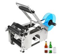 Semi-Automatic Round Bottle Labeling Machine, Adjustable Diameter Desktop Label Applicator for Small Business Packaging - Efficient Bottle Labeler for Round Bottles