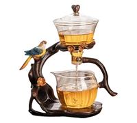 Semi Automatic Tea Set, High Borosilicate Glass Glass Magnetic Teapot with Infuser, 300ml+460ml Magic Teapot, 7.8x4.9x10.4 Kung Fu Tea Set for Home Office Travel..