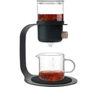Semi Automatic Tea Set-Kungfu Glass Tea Set, Simple Chinese Tea Set, Glass teapot with Infuser Loose Leaf Tea Steeper, Tea Steeper for Loose Tea (Color : Black)