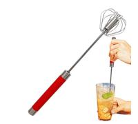 Semi-Automatic Whisk - 12-Inch Stainless Steel Semi-Automatic Hand Blender for Mixing, Whisking, and Stirring | for Cooking, Cocktails, Eggs, Milk, and Baking
