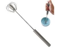 Semi-Automatic Whisk - 12-Inch Stainless Steel Semi-Automatic Hand Blender for Mixing, Whisking, and Stirring | for Cooking, Cocktails, Eggs, Milk, and Baking