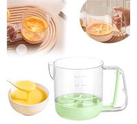 Semi-Automatic Whisk,Plastic Manual Egg Mixer Cup with Scale Line,Versatile Milk Frother,Multifunction Egg Beater,Semi-Automatic Whisk Egg Whisk for Milk Powder Marinades Eggs Cake Batter,Kitchen Tool