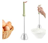 Semi Automatic Whisk, Stainless Steel Hand Egg Beater and Cream Mixer for Baking and Cooking, Self-Rotating Kitchen Whisker for Cake, Food Blending, Whipping Batter or Sauce in Home Culinary