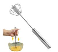 Semi Automatic Whisk, Stainless Steel Hand Whisk, Rust-Proof Down Whisk, Ergonomic Egg Whisk Beater, Kitchen Tool for Whisking, Making Cream, Stirring and Beating