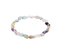 Semi Bracelet For Men Women,Oval Irregular Stone Beaded Bracelet Stretch Wristband Natural Healing Crystal Bangle Fluorite
