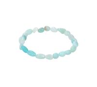Semi Bracelet For Men Women,Oval Irregular Stone Beaded Bracelet Stretch Wristband Natural Healing Crystal Bangle Amazonite