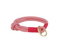 Semi-choke collar - Trixie - Soft Rope - Red/Cream - Medium Size - Comfort and Control