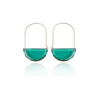 Semi-Circle Crystal Earrings for Women - Luxury Purse-Shaped Design, Sparkling Rhinestone Party Jewelry, Elegant Gift for Wedding/Birthday/Night Out, Large, Brass, No Gemstone