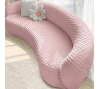 Semi-Circle Curved Sofa Cover Stretch Washable Protector for 1/2/3/4 Seater Sectional Couch Semi-Circular Shape Slipcover for Living Room (A3 93-118" / 234-300cm)