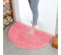 Semi-circle Rug For Bathroom, Half Round Bath Mat, Anti Slip Floor Mat, Absorbent Ultrafine Fiber Thick Floor Mat(Pink)