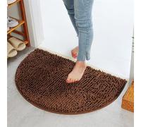 Semi-circle Rug For Bathroom, Half Round Bath Mat, Anti Slip Floor Mat, Absorbent Ultrafine Fiber Thick Floor Mat(Coffee)