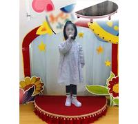 Semi Circle Stage Platform, steel, Entertainment Stage Riser/Performance Deck, Heavy Duty, for Performances at School Auditoriums Concerts Restaurants Bars(Gray,120 * 60 * 15cm)