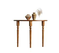 Semi-Circular Console Table, Retro Half Moon Design, Suitable for Living Rooms, Hallways, Foyers, and Entryways, Easy to Assemble