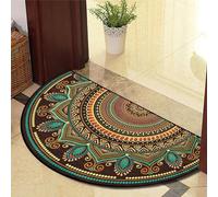 Semi-Circular Doormat, Absorbent Mat Semi Circular Round Carpet, Bohemian, Heavy Duty Door Mat, Outdoor Floor Entrance Deco Terrace, Indoor Doormats (Orange Heart, 60 x 90 cm)