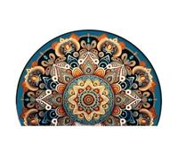Semi-circular Floral Rug Non Slip Half Round Doormat Boho Absorbent | Welcome Rugs Floral Pattern Washable Entrance Door Mat Indoor Outdoor(Color 6)
