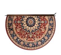 Semi-circular Floral Rug Non Slip Half Round Doormat Floral Pattern | Boho Entrance Door Mat Washable Carpet Indoor Outdoor(Color 11)