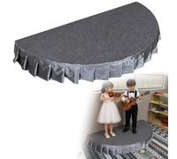 Semi-Circular Portable Stage Children'S Stage Platform Mat Included High Weight Capacity, Ideal for Hosting Public Speaking and Singing(Gray,39.4x19.7in)