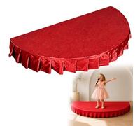Semi-Circular Portable Stage Children'S Stage Platform Mat Included High Weight Capacity, Ideal for Hosting Public Speaking and Singing(Red,59x29.5in)