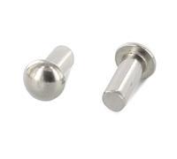 Semi-Circular Rivets 5 x 20 Pack of 50 Stainless Steel A2 Full Rivets with Half Round Head DIN 660 / ISO 1051 - Rivets Rust-Proof