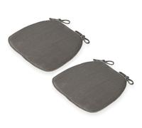 Semi-Circular Seat Cushion, Washable Chair Cushion, Corduroy 43 X 41 X 35 Cm with Non-Slip Bottom and Tie Straps for Garden Chair, Dining Chair Or Office Chair,Gray,2PCS
