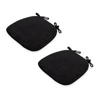 Semi-Circular Seat Cushion, Washable Chair Cushion with Tie Straps 43x41x35cm, Non-Slip Seat Pad For Outdoor Use for Garden Chairs, Dining Chairs Or Office Chairs,black,2PCS