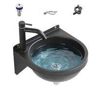Semi-Circular Sink, Small Bathroom Washbasin, Restaurant Vanity Basin, Sturdy Compact Kitchen Fixture, Premium Hotel Restroom Laundry Equipment, Home Cafe Accessory, Bathroom Use